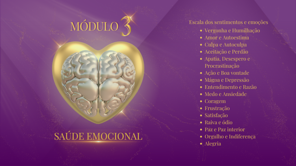Descubra os impactos dos sentimentos e emoções na nossa saúde. Entenda, também, de forma prática, como desenvolver a sua inteligência emocional em 18 aulas, baseadas na escala de frequências dos sentimentos e emoções.